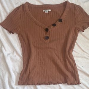 American eagle brown button up shirt(size small)